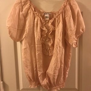 100% Silk Blouse by Eduardo Blanco, light pink, M